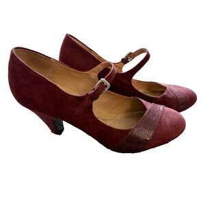 Naturalizer burgundy mary jane heels 7.5